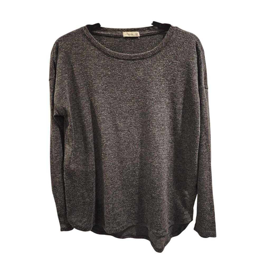 Cotton On CharcoalGray Long Sleeve Pullover Size S Lightweight Crew Neck U Hem